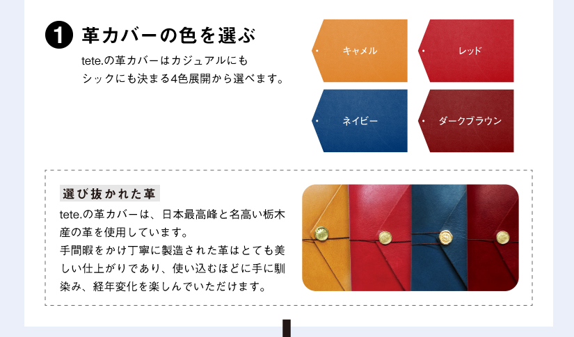 1.革カバーを選ぶ